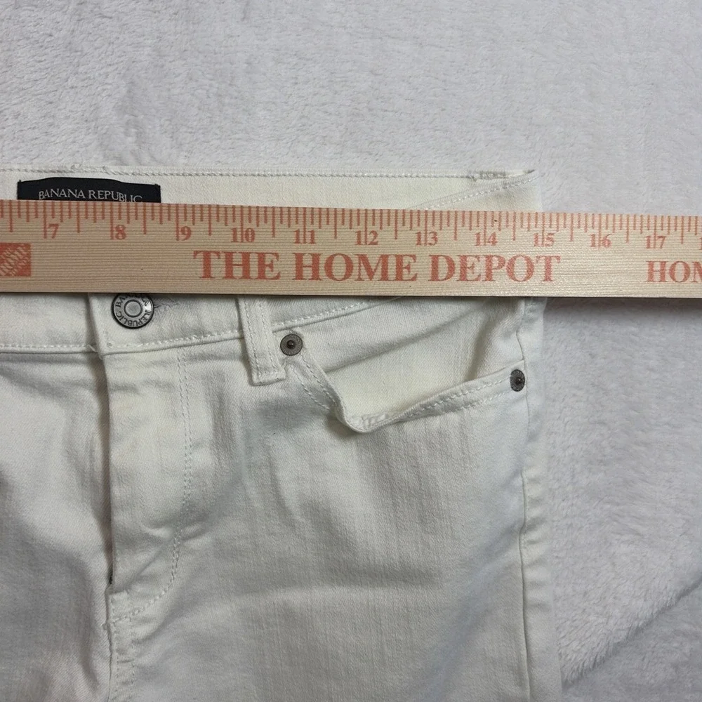 Banana Republic Women's Jeans White Skinny Crop 28/6 Mid Rise‎ Stretch Denim